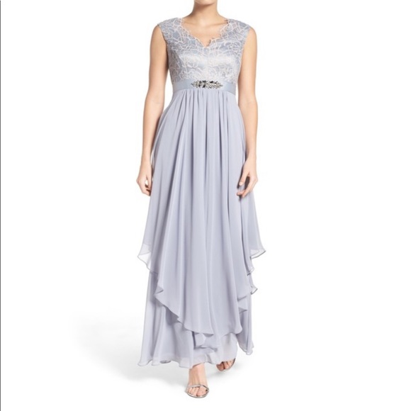 Eliza J Embellished Lace & Chiffon Gown